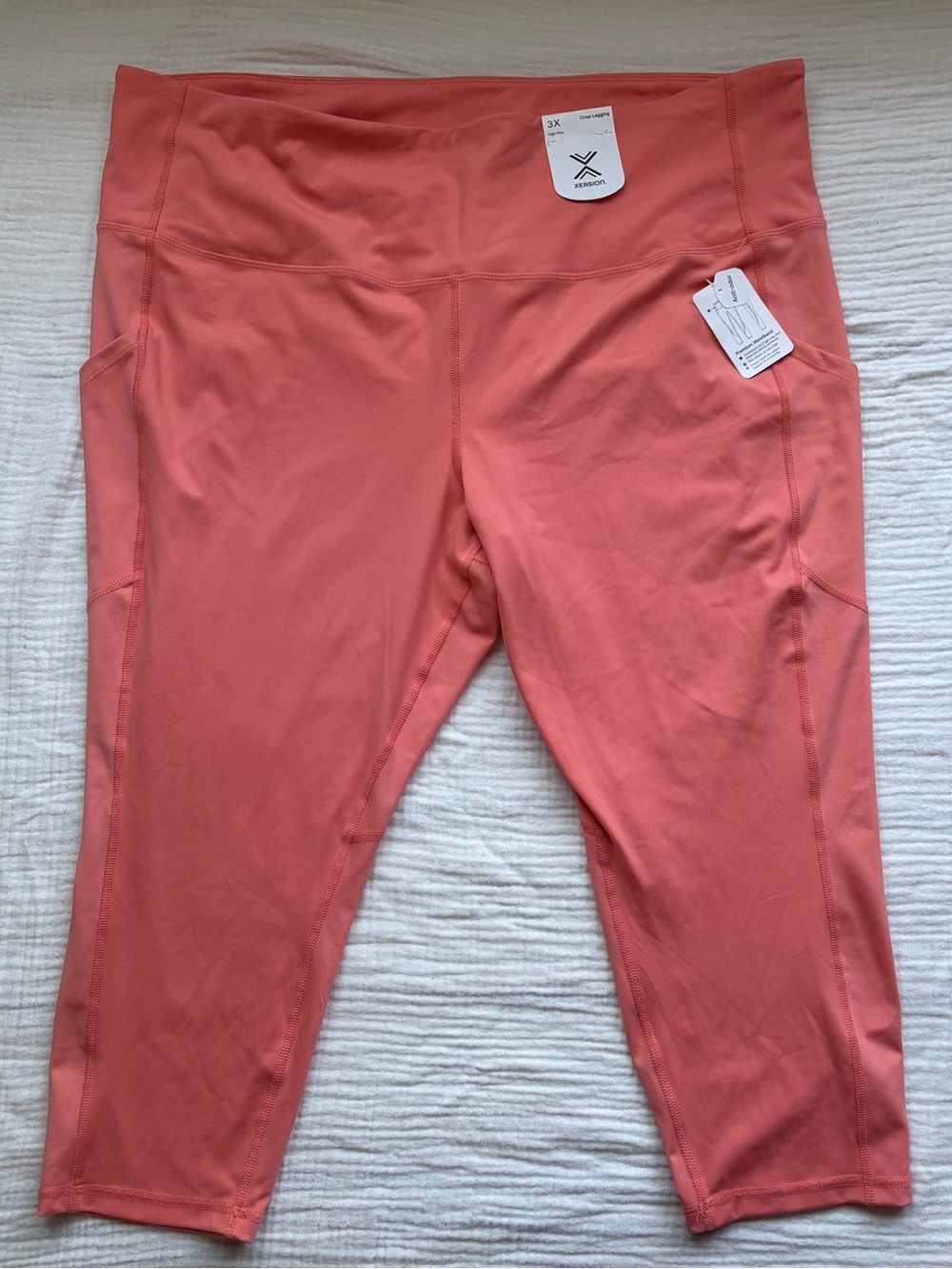 NEW Xersion Women Coral Active Capri Leggings 3X